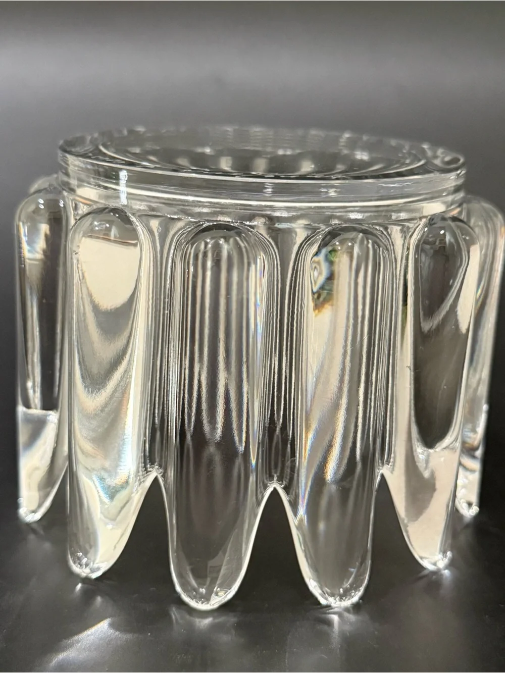 Vintage ORREFORS Sven Palmqvist Princess Crown Clear Crystal Candle Holder